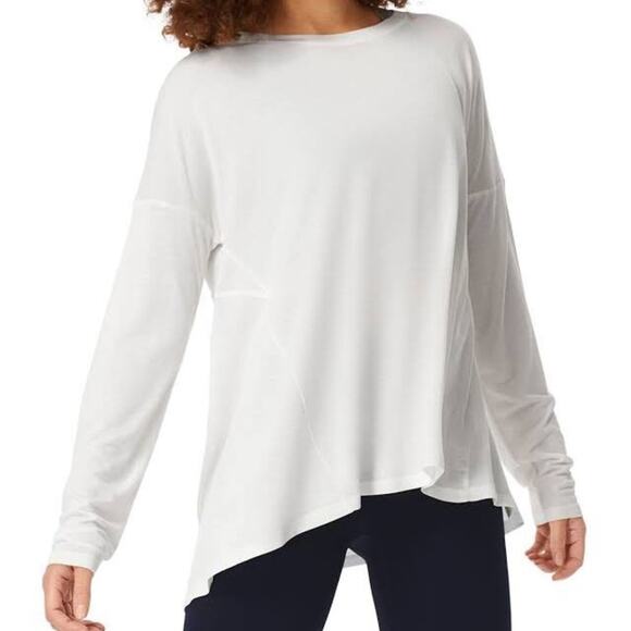 Sweaty Betty Easy Peazy Long Sleeve Crew Neck Shirt Top in Lily White Size XS - Picture 1 of 15